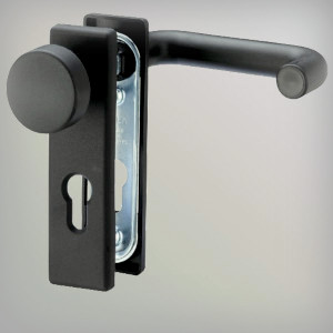 Handles for fire safety doors