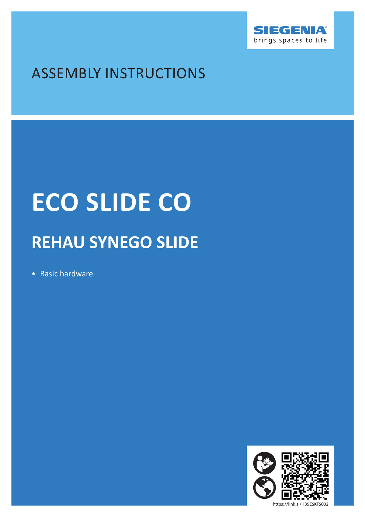 ECO SLIDE CO - Assembly Instructions REHAU SYNEGO SLIDE (EN)