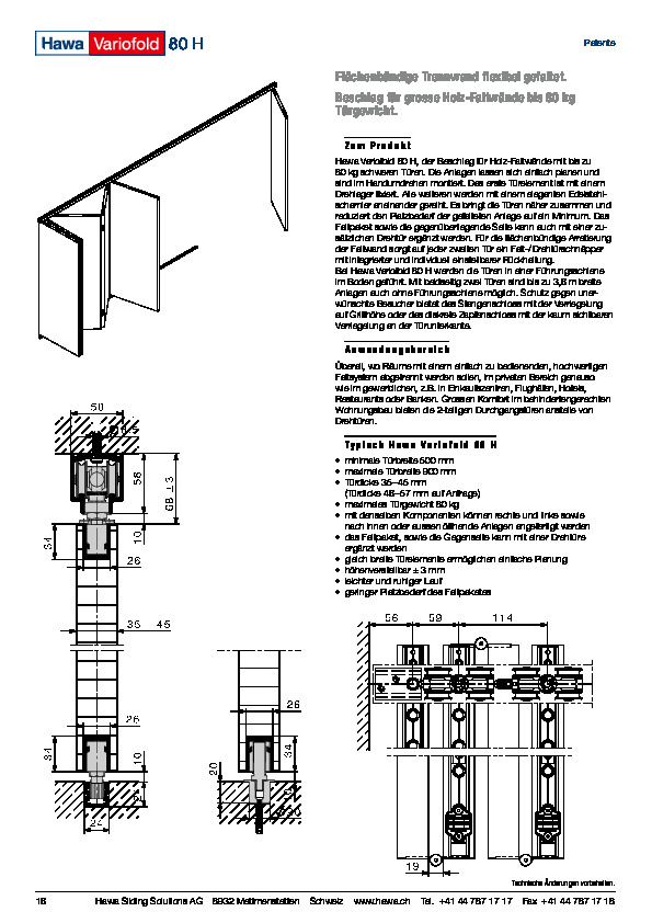 HAWA Variofold 80 H - catalog