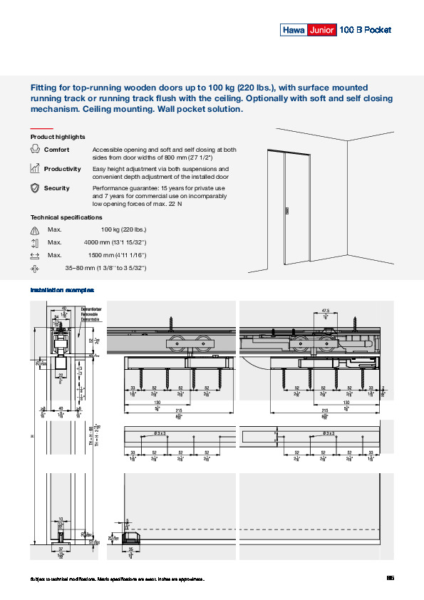 HAWA Junior 100 B Pocket - system catalog (EN)