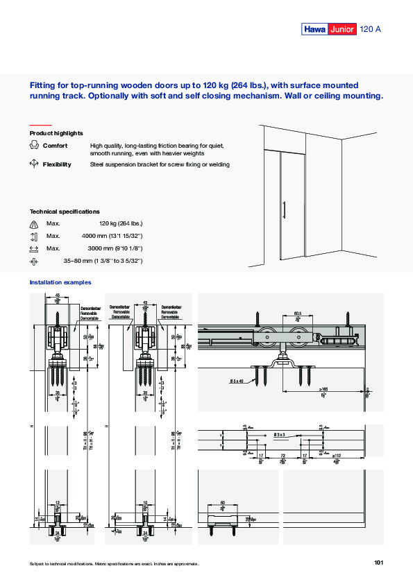 HAWA Junior 120 A - system catalog