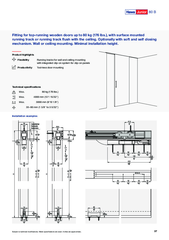 HAWA Junior 80 B - system catalog