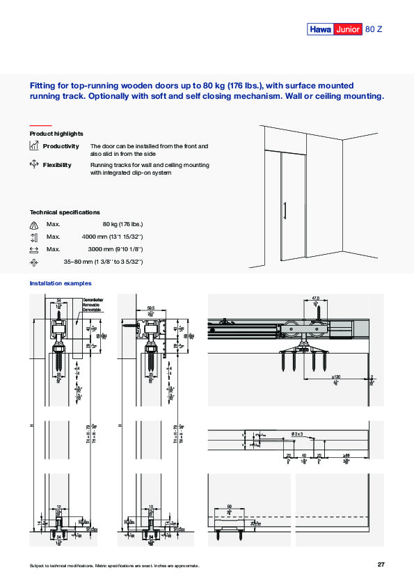 HAWA Junior 80 Z - system catalog