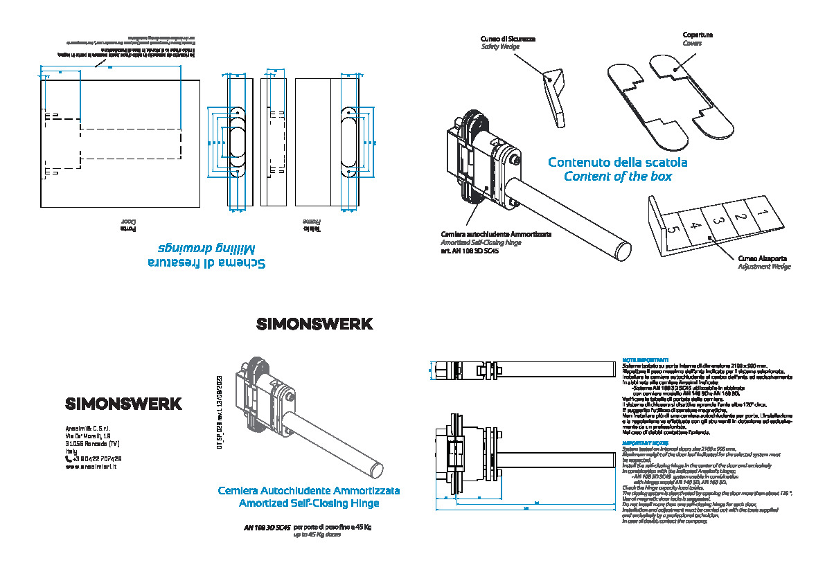 ANSELMI AN 108 3D SC 45 - installation instructions (IT/EN)