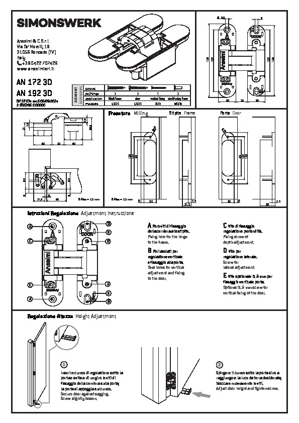 ANSELMI AN 172 3D/AN 192 3D - Assembly instructions (IT/EN)