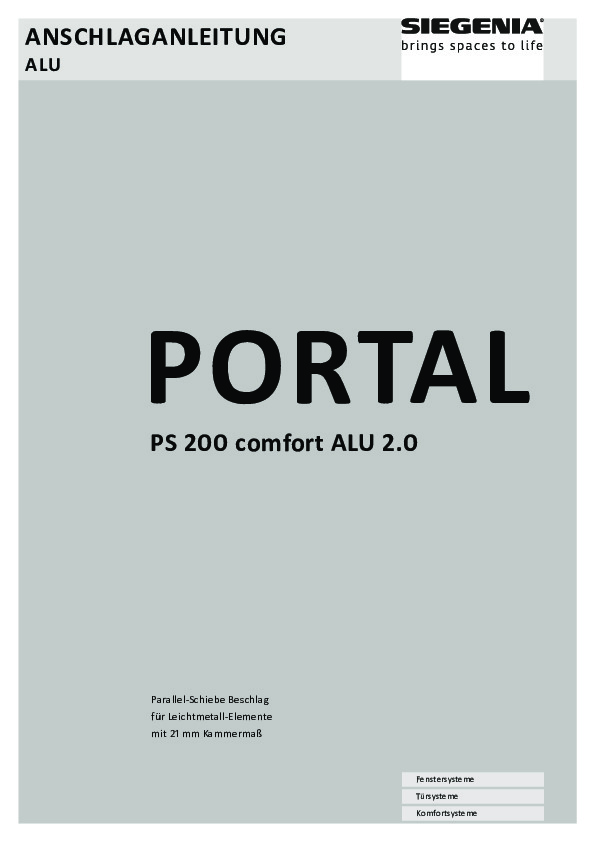 PORTAL PS200 ALU - assembly instructions (DE)