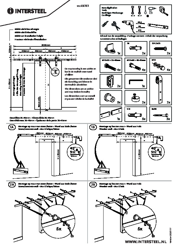 Sliding door set BASIC 200 - installation instructions