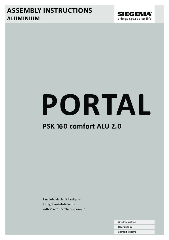 PORTAL PSK160 ALU - assembly instructions