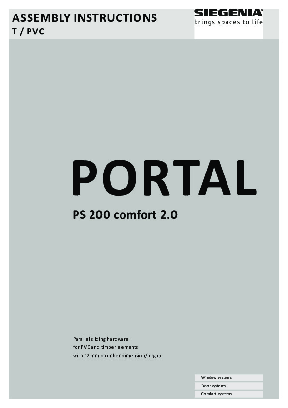 PORTAL PS200 comfort - assembly instructions