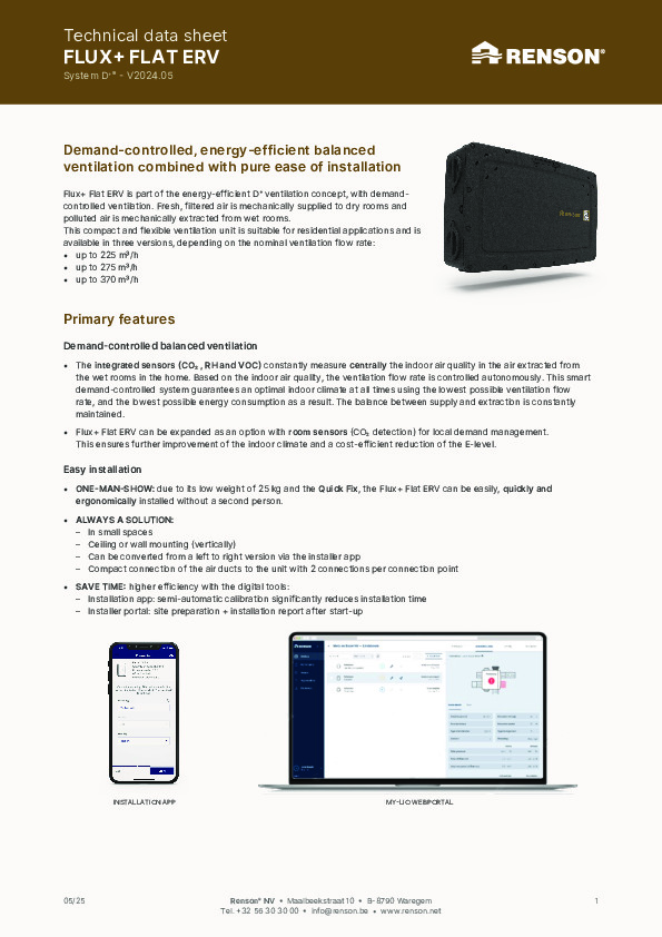FLUX+FLAT ERV - Technical data sheet (EN)