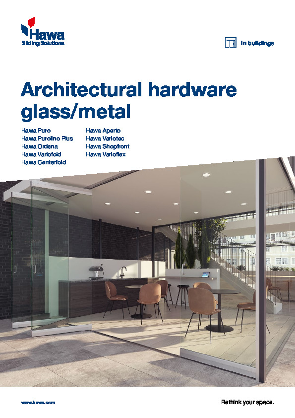 HAWA sliding solutions in buildings - glass / metal 2024