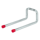 Double wall hook, 78x198x92 mm, galvanised / red end caps
