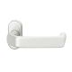 FSB 06 1290 cranked handle for framed fireproof emergency door on oval rose, natural aluminium F1