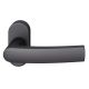 Handle for framed doors on oval rose, spring-loaded, □8 mm, aluminium black S8