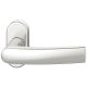 Handle for framed doors on oval rose, spring-loaded, □8 mm, aluminium F1