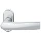Handle for framed doors on oval rose, spring-loaded, 9 mm, st. steel