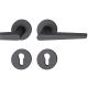 Handle set on round roses PZ, door thickness 39-58 mm, aluminium black 0810