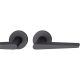 Handle set on round roses BAC, door thickness 39-58 mm, aluminium black 0810