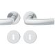 Handle set on round roses BB, door thickness 39-58 mm, stainless steel matt