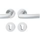 Handle set on round roses PZ, door thickness 39-58 mm, stainless steel matt