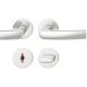 Handle set on round roses WC, door thickness 39-58 mm, aluminium F1