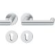 Handle set on round roses PZ, door thickness 39-58 mm, stainless steel matt
