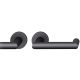 Handle set on round roses BAC, door thickness 39-58 mm, aluminium black 0810