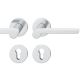 Handle set on round roses PZ, door thickness 39-58 mm, stainless steel matt