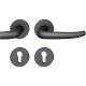 Handle set on round roses PZ, door thickness 39-58 mm, aluminium black 0810