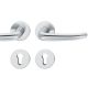 Handle set on round roses PZ, door thickness 39-58 mm, stainless steel matt