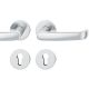 Handle set on round roses PZ, door thickness 39-58 mm, stainless steel matt