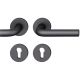 Handle set on round roses PZ, door thickness 39-58 mm, aluminium black 0810