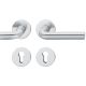 Handle set on round roses PZ, door thickness 39-58 mm, stainless steel matt