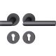Handle set on round roses PZ, door thickness 39-58 mm, aluminium black 0810