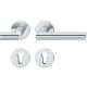 Handle set on round roses PZ, door thickness 39-58 mm, stainless steel matt