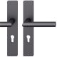 FSB 12 1076 handle set with backplates PZ 72mm, aluminium blasted, matt black S8