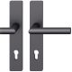FSB 12 1076 handle set with backplates PZ 92mm, aluminium blasted, matt black S8