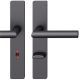 FSB 12 1076 handle set with backplates WC 78mm, aluminium blasted, matt black S8