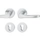 Handle set on round roses PZ, door thickness 39-58 mm, stainless steel matt