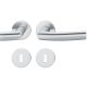 Handle set on round roses BB, door thickness 39-58 mm, stainless steel matt