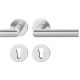 Handle set on round roses PZ, door thickness 39-58 mm, stainless steel matt