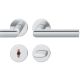 Handle set on round roses WC, door thickness 39-58 mm, stainless steel matt