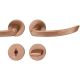 Handle set on round roses WC, door thickness 39-58 mm, light bronze