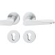 Handle set on round roses PZ, door thickness 39-58 mm, stainless steel matt