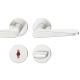 Handle set on round roses WC, door thickness 39-58 mm, aluminium F1