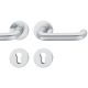 Handle set on round roses PZ, door thickness 39-58 mm, stainless steel matt
