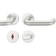 Handle set on round roses WC, door thickness 39-58 mm, aluminium F1