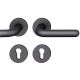 Handle set on round roses PZ, door thickness 39-58 mm, aluminium black 0810