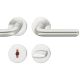 Handle set on round roses WC, door thickness 39-58 mm, aluminium F1