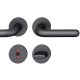 Handle set on round roses WC, door thickness 39-58 mm, aluminium black 0810